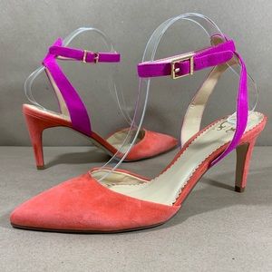 C. Wonder pointed pumps strappy heels bright
